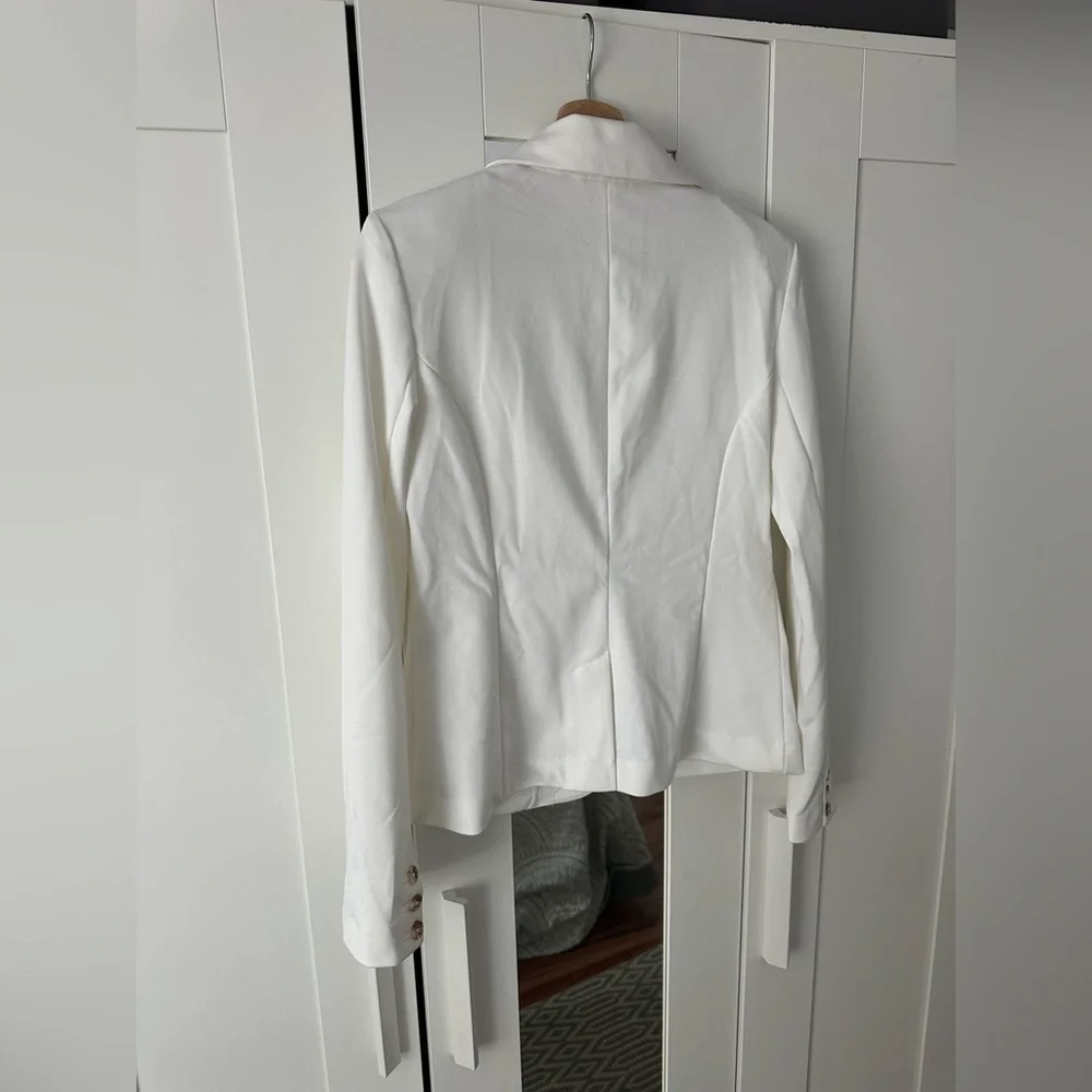 Merona White Blazer Women's Ponte Knit Summer Blazer Size Small - Picture 3 of 5